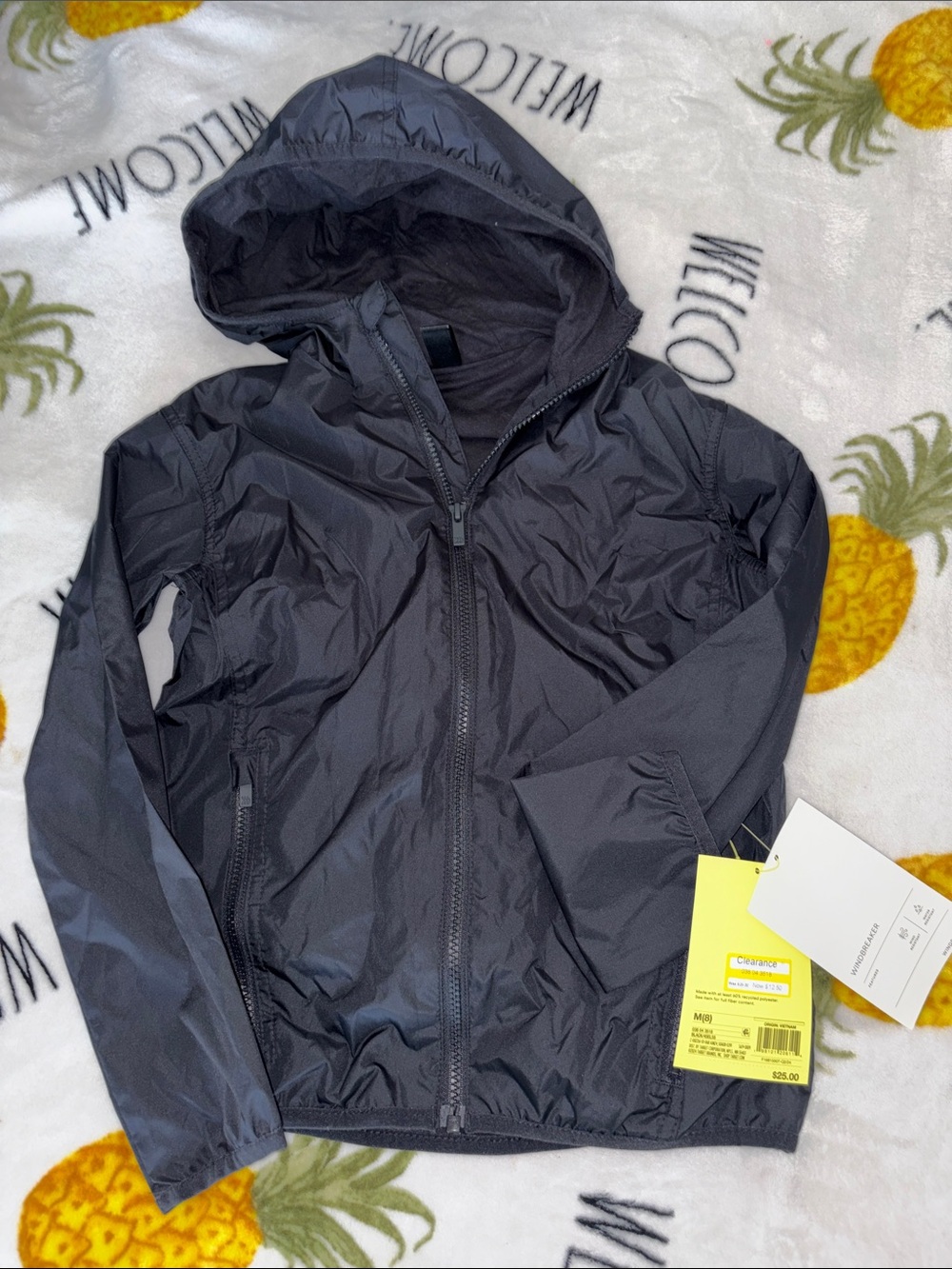Lightweight Hooded Windbreaker Jacket — Charcoal Gray kids medium 8